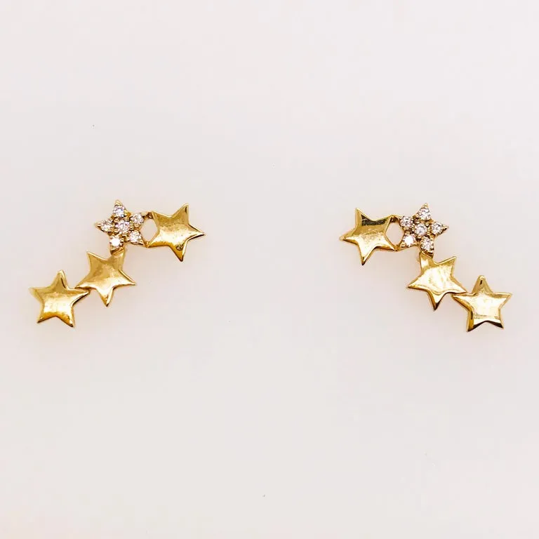 Diamond Star Ear Climbers