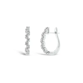 Diamond Zig-Zag Huggie Earrings