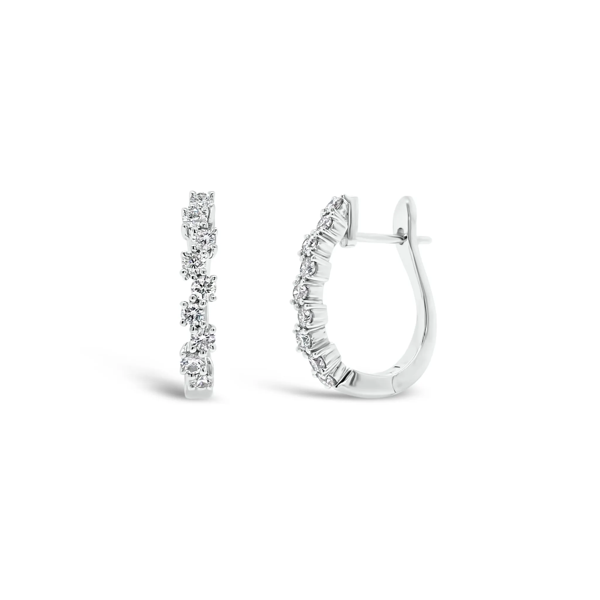 Diamond Zig-Zag Huggie Earrings