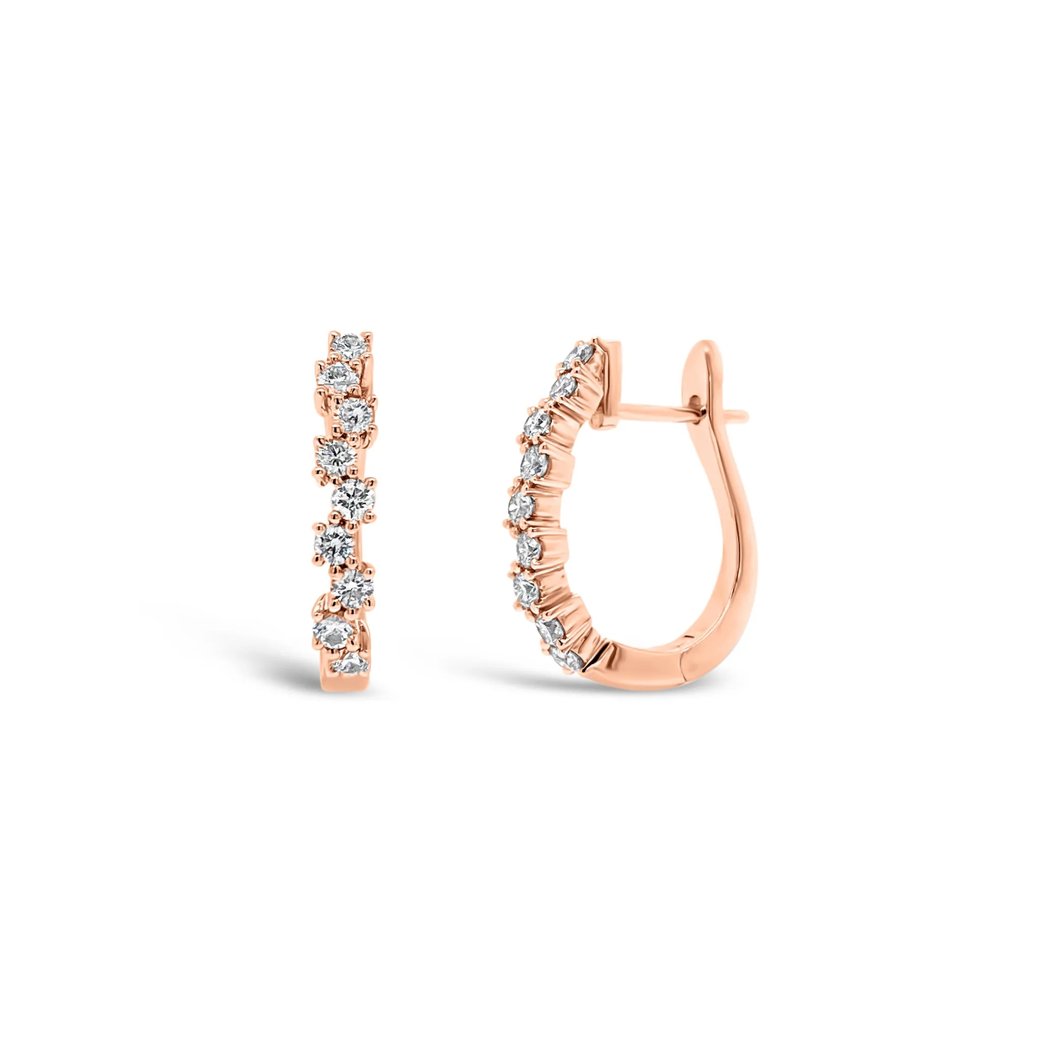 Diamond Zig-Zag Huggie Earrings