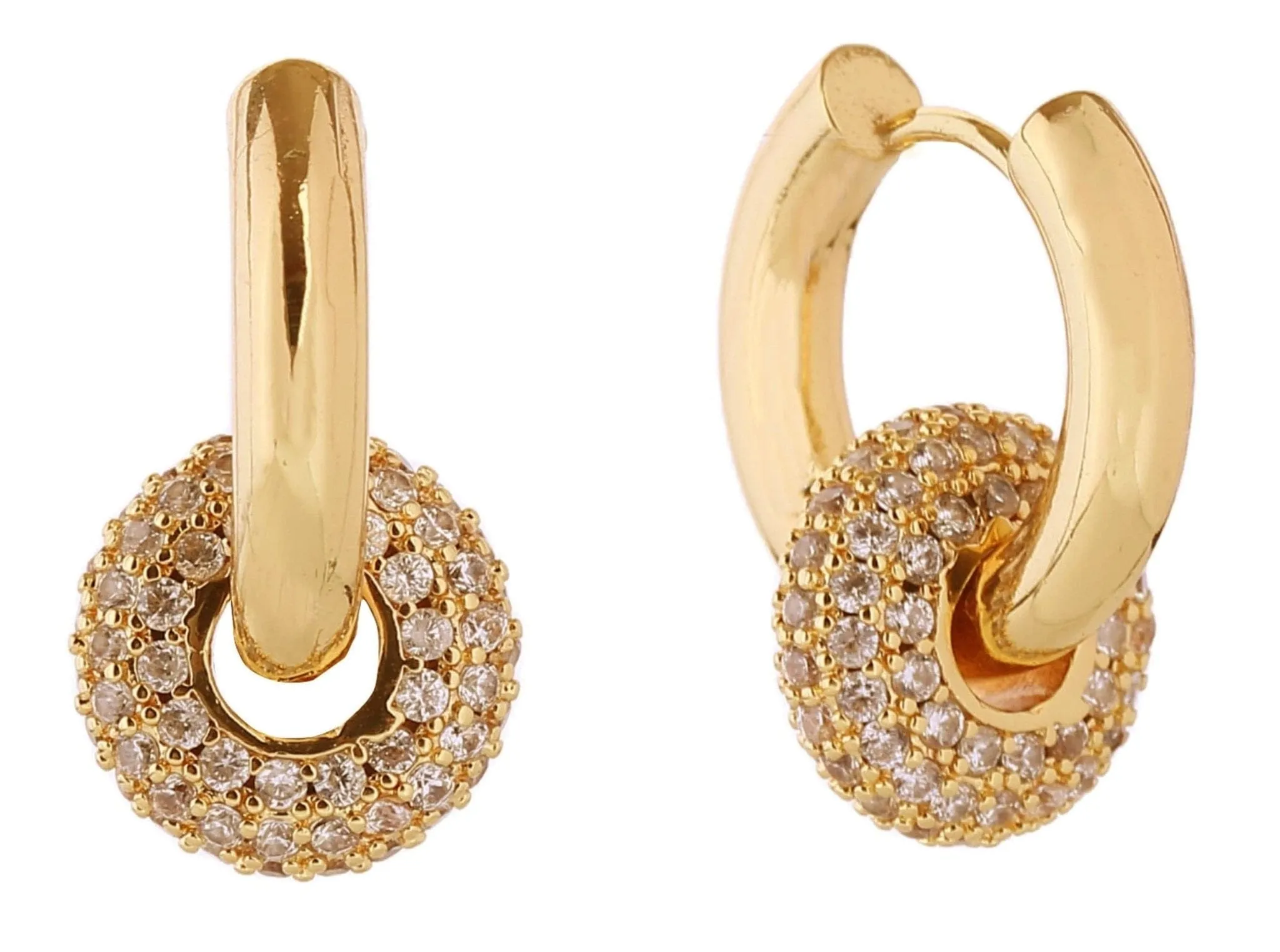 DJE310705 14K Double Delight Hoop Earrings