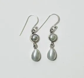 Double Pearl Hook Earrings (CH19)