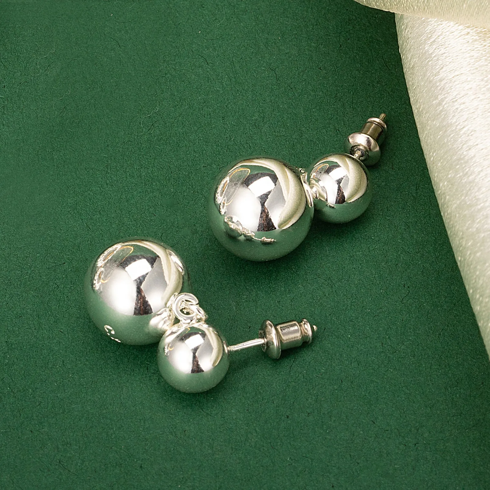 Double Sphere Hoop Earrings