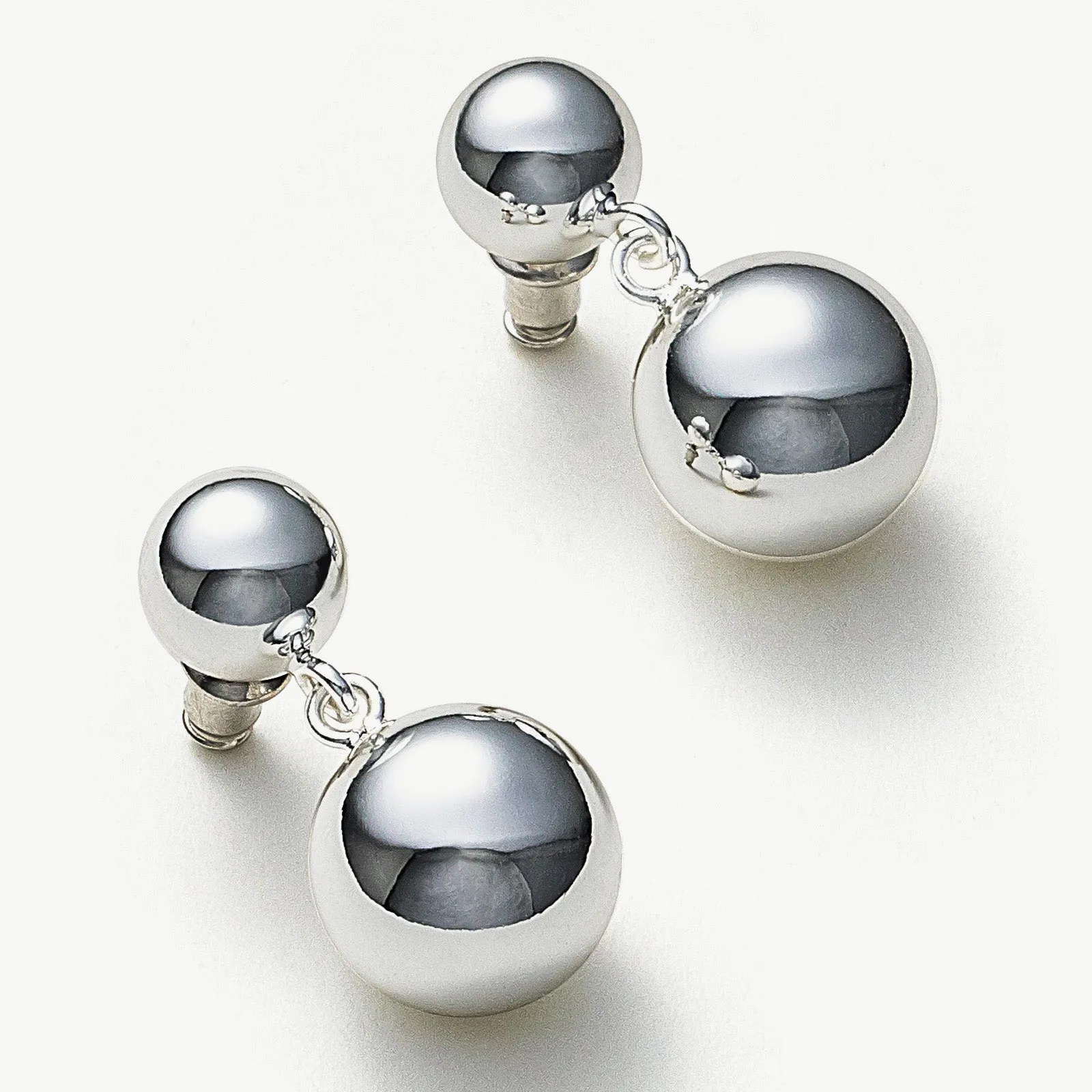 Double Sphere Hoop Earrings