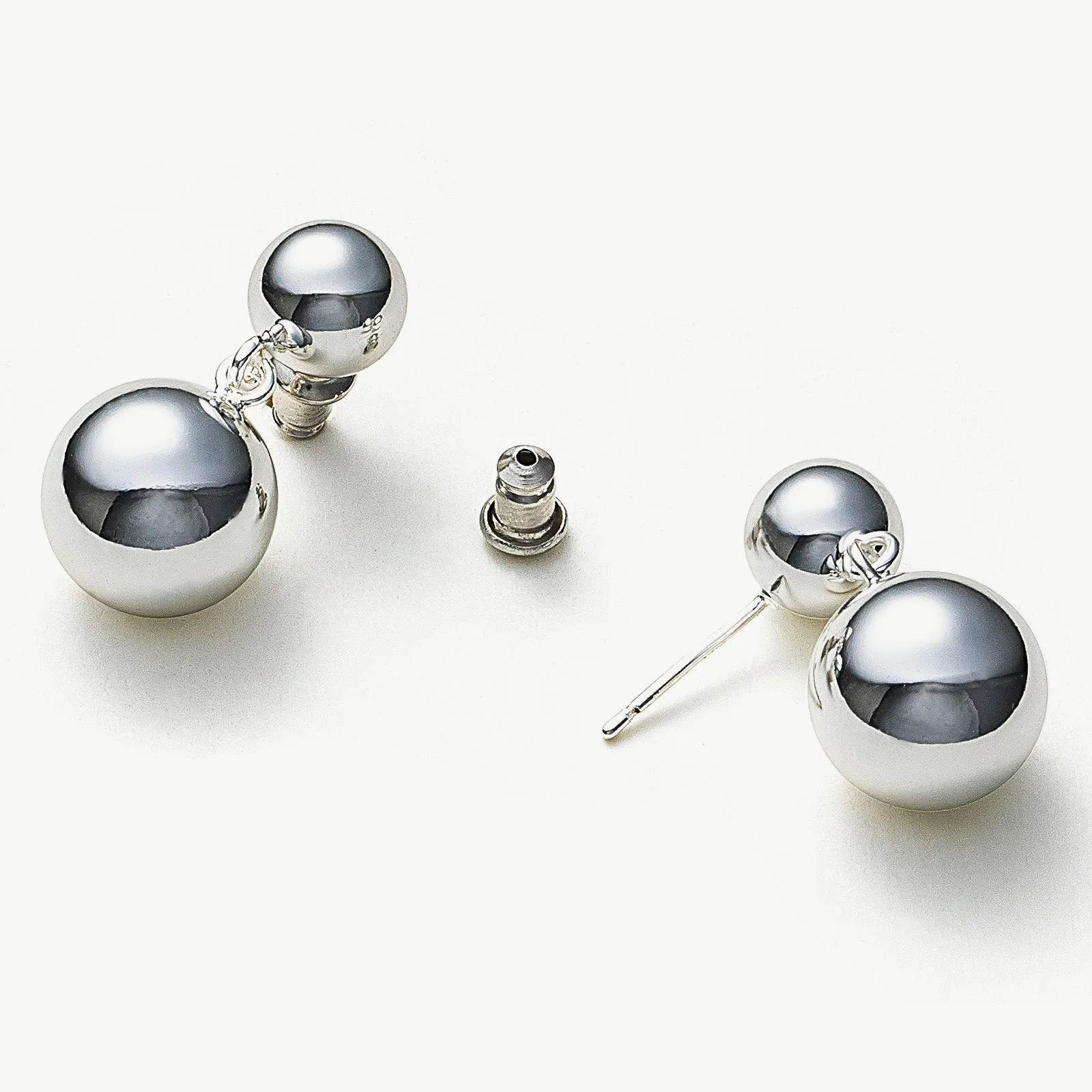 Double Sphere Hoop Earrings