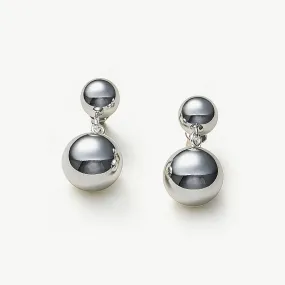 Double Sphere Hoop Earrings