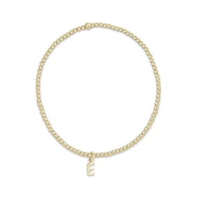 E Newton Gold Bead Bracelet with Initial Charm