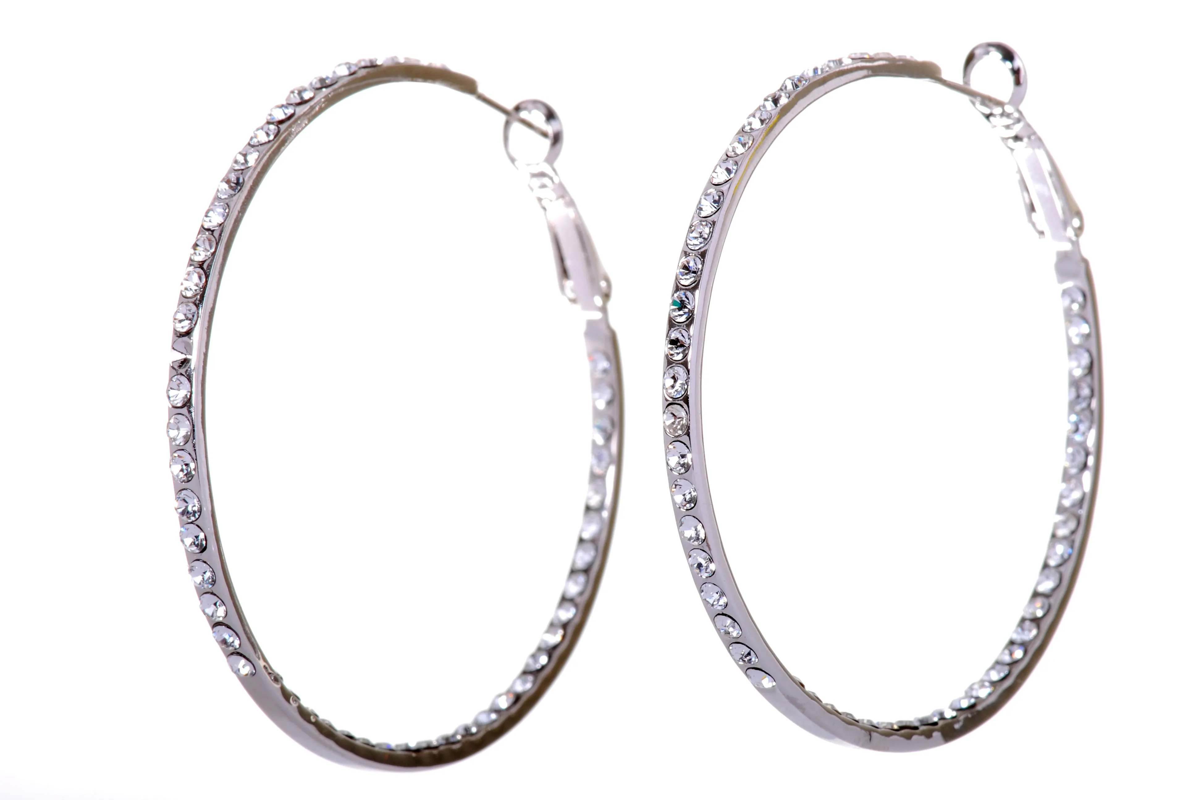 E7223 Swarovski Elements Crystal 2" Hoop Earrings