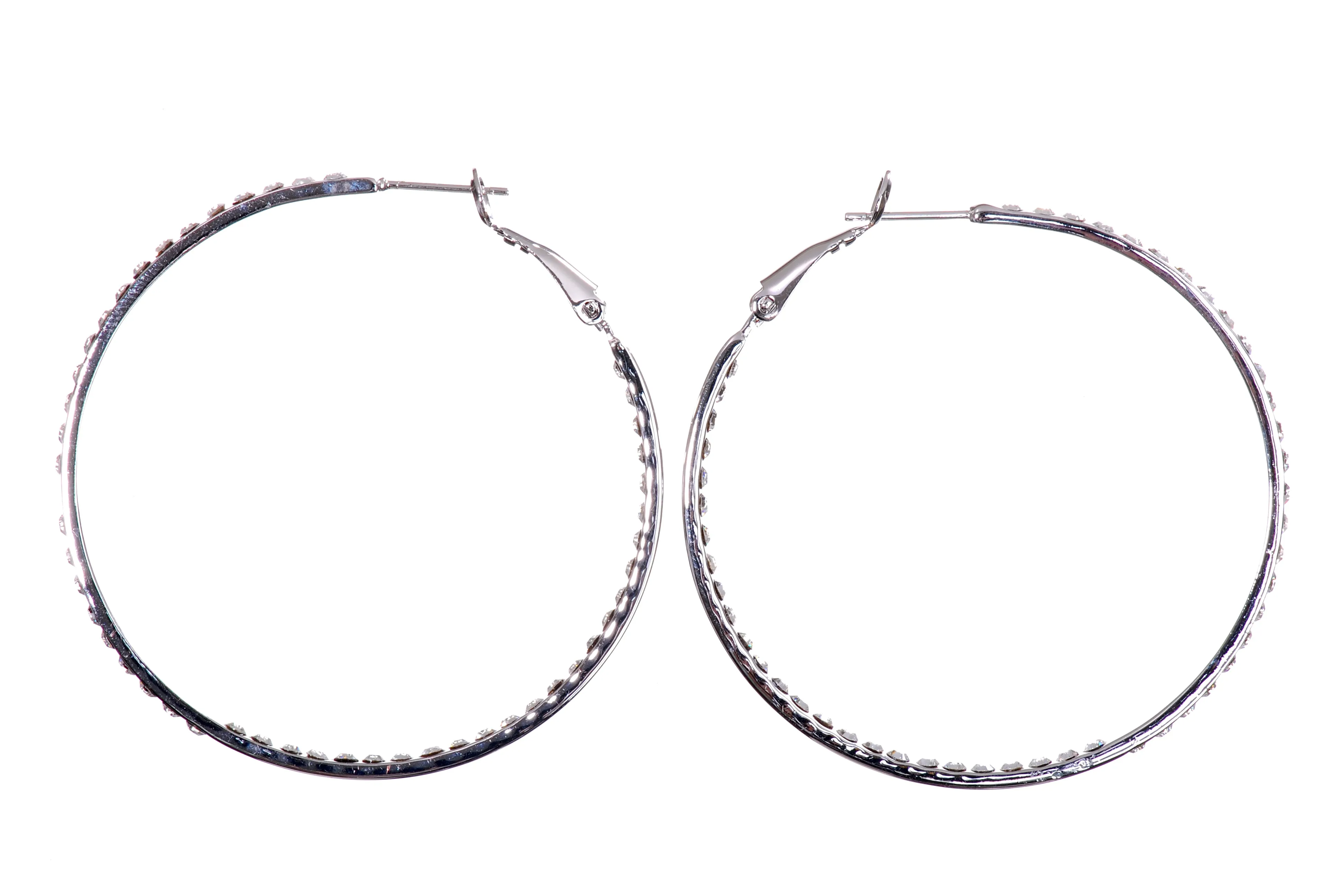 E7223 Swarovski Elements Crystal 2" Hoop Earrings