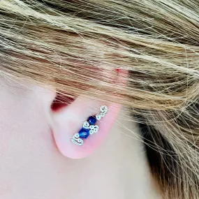 Ear Wings Sapphire Sterling Silver