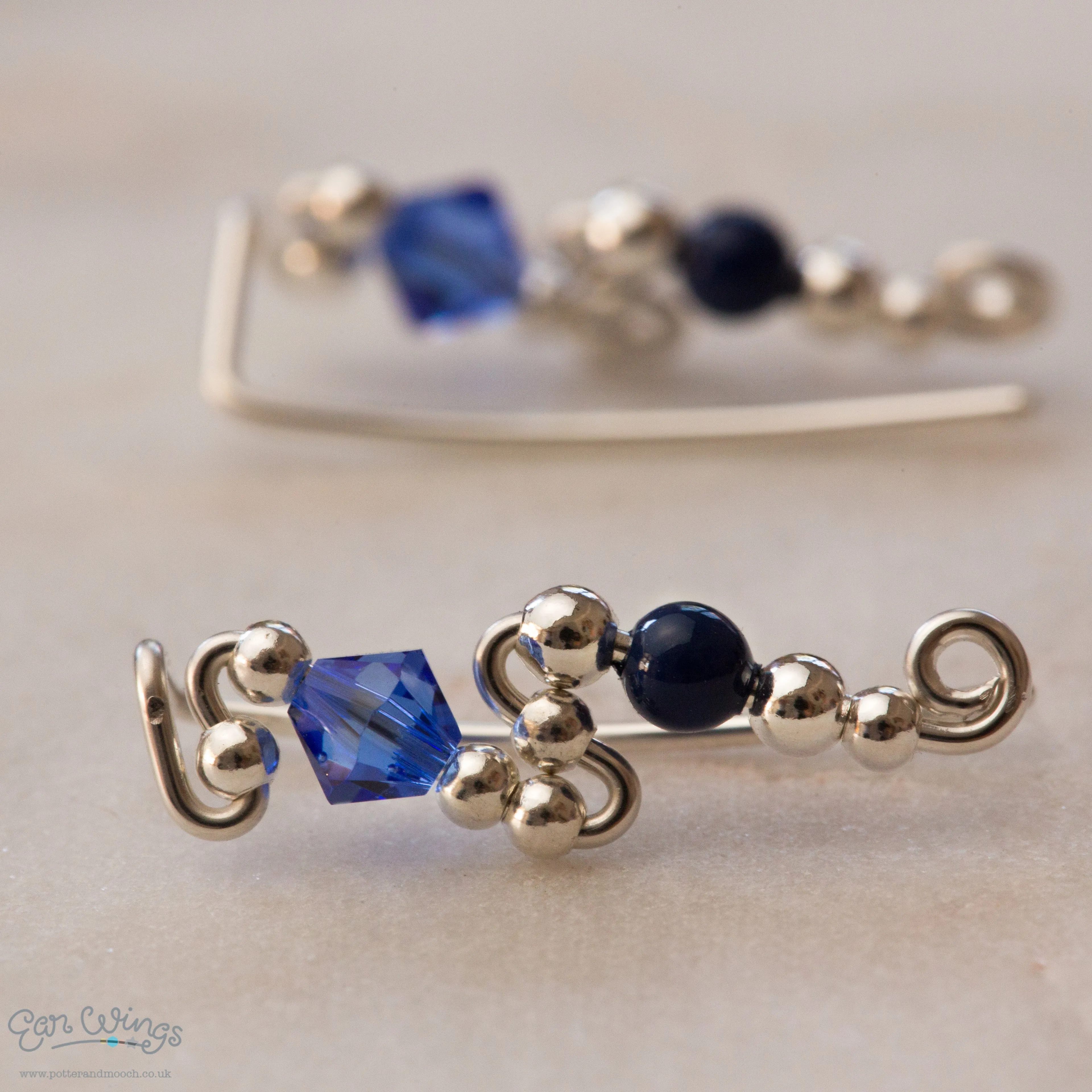 Ear Wings Sapphire Sterling Silver