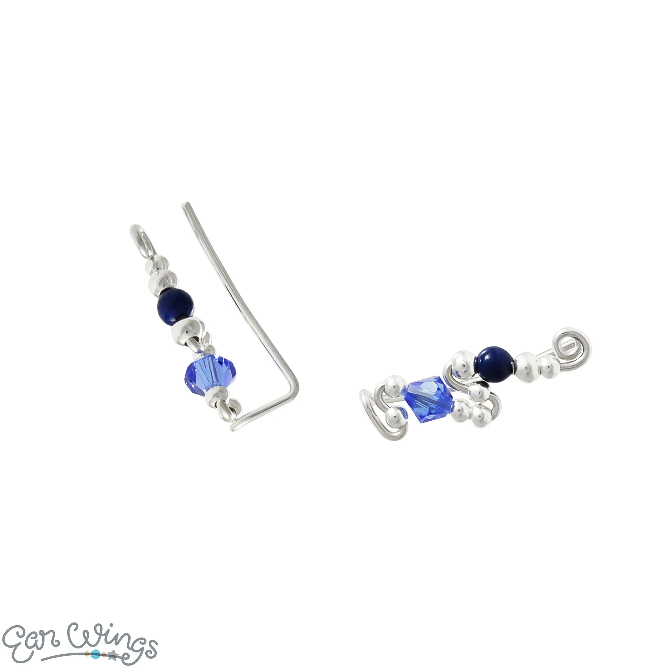 Ear Wings Sapphire Sterling Silver