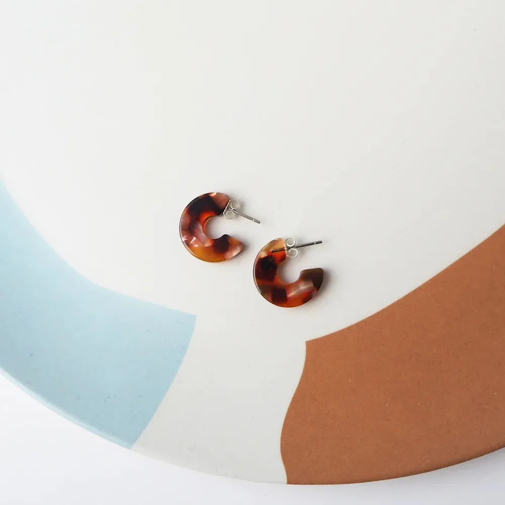 Earrings - Rosa Tortoiseshell Super Mini Hoops