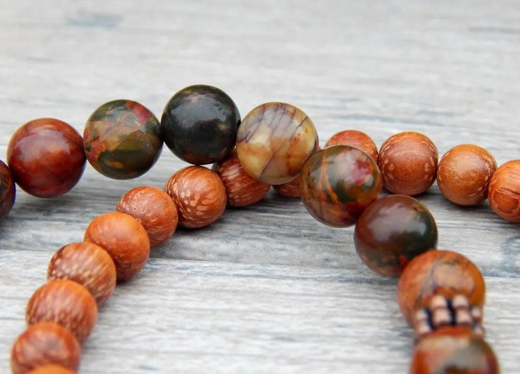 Earthy Inspirational Bracelet with Wood and Beads