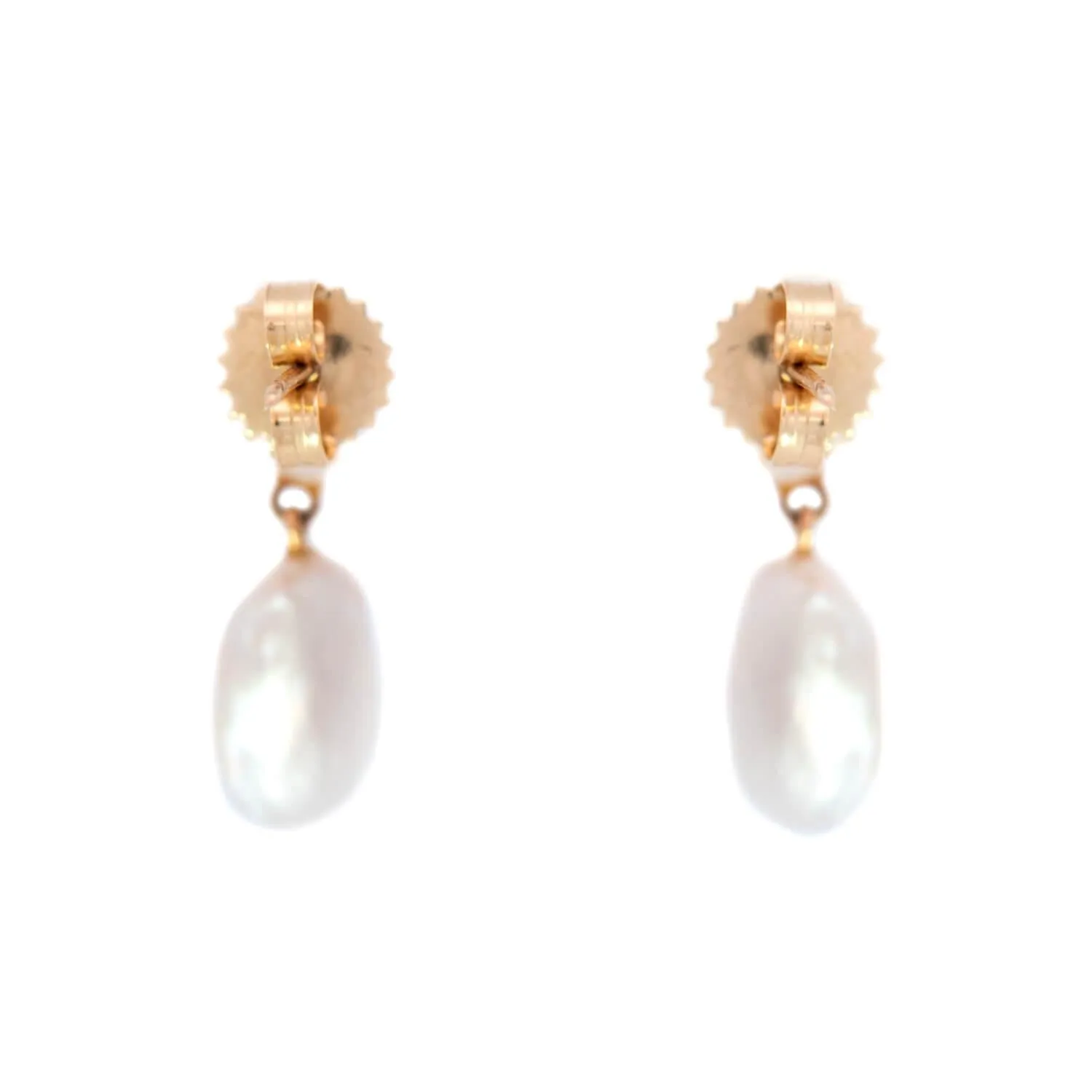 Edwardian 14k River Pearl Dangle Earrings