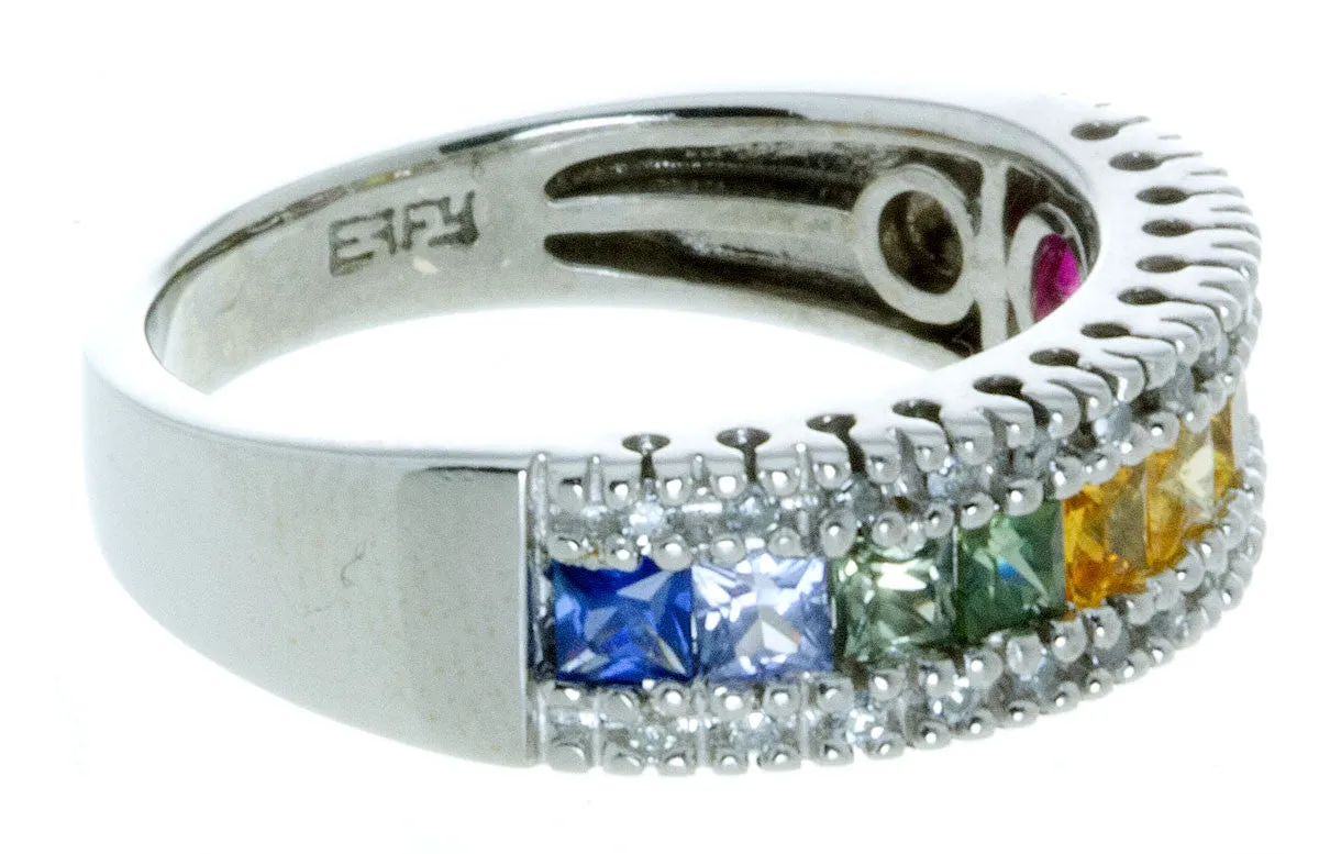 Effy Watercolors Rainbow Sapphire & Diamond Ring