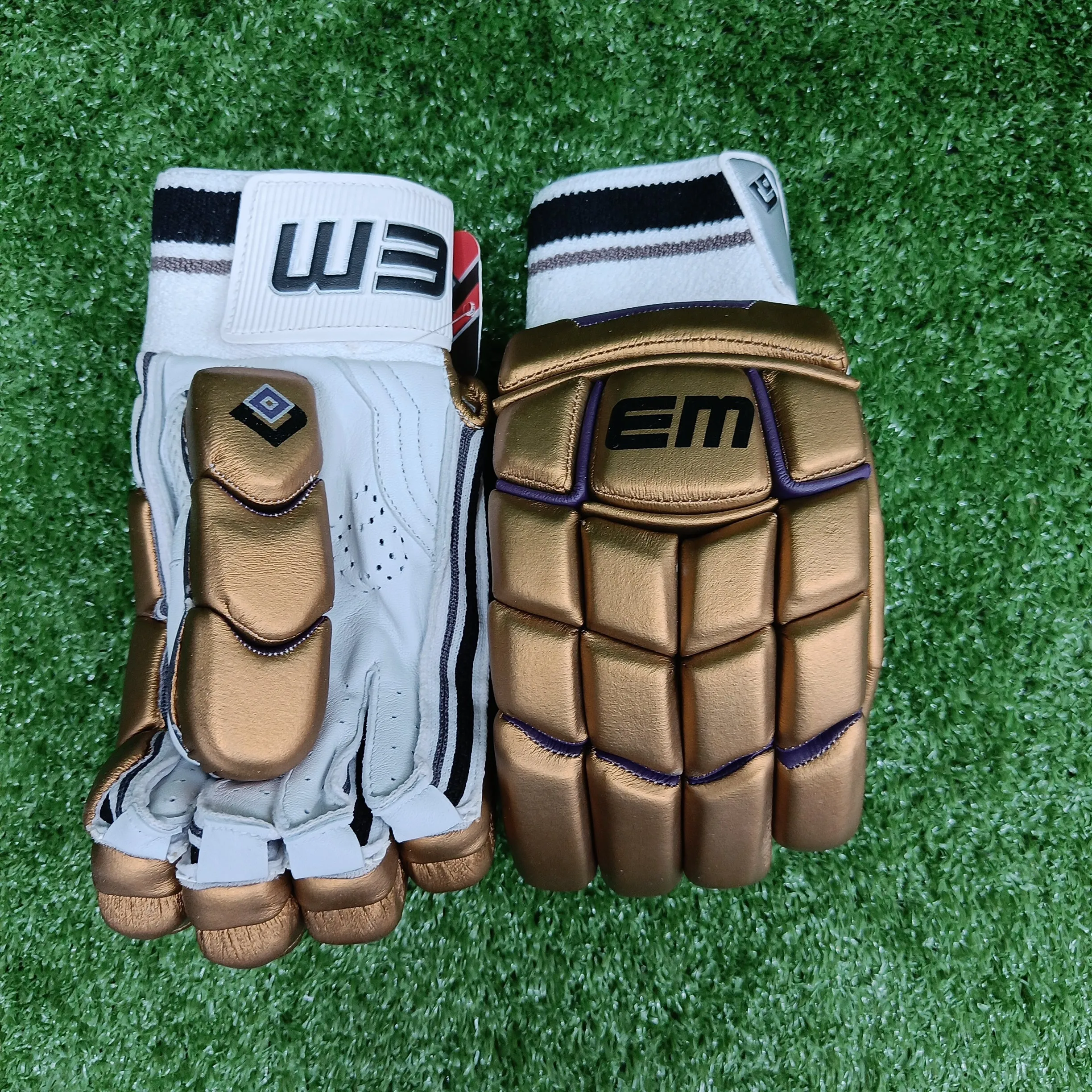 EM GT 1.0 Gold Adult Cricket Batting Gloves