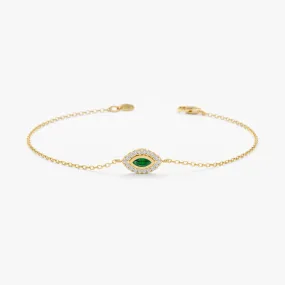 Emerald Diamond Eye Bracelet, Gemma