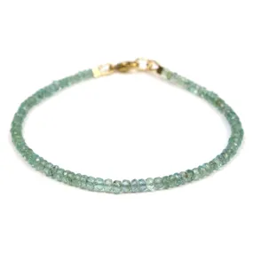 Emerald Faceted Bracelet with Gold Filled Trigger Clasp