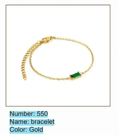 Emerald Green Gemstone Stainless Steel Bracelet – Elegant Gold Chain Jewellery