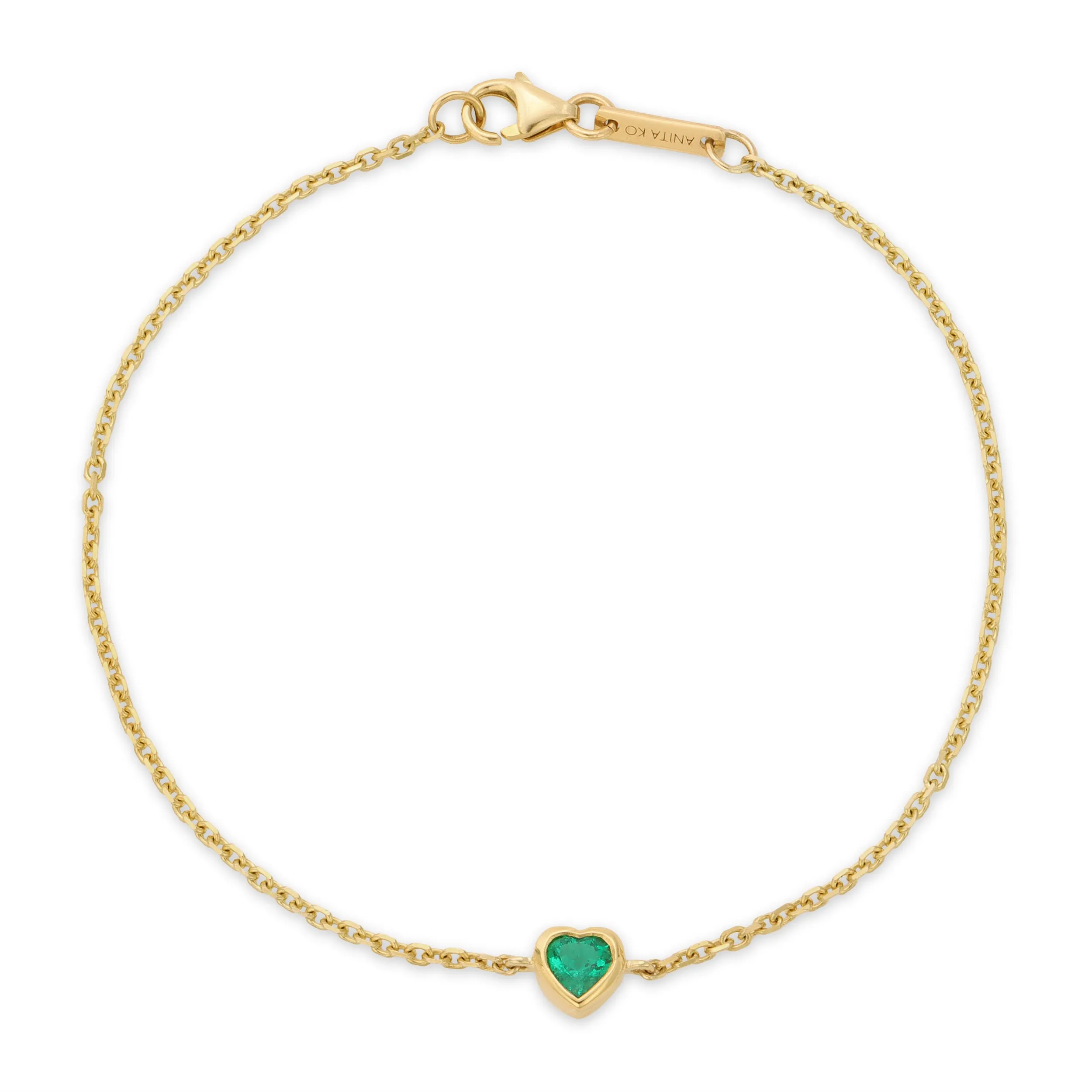 EMERALD HEART CHAIN BRACELET