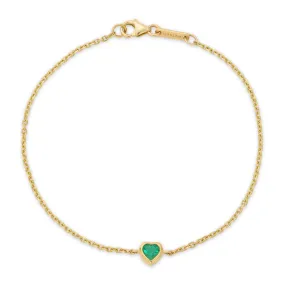 EMERALD HEART CHAIN BRACELET