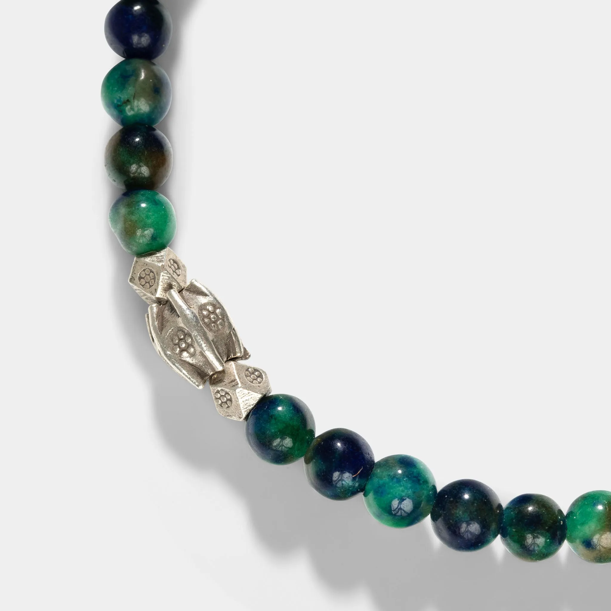 Emerald Pulse - Jade and Silver Bracelet