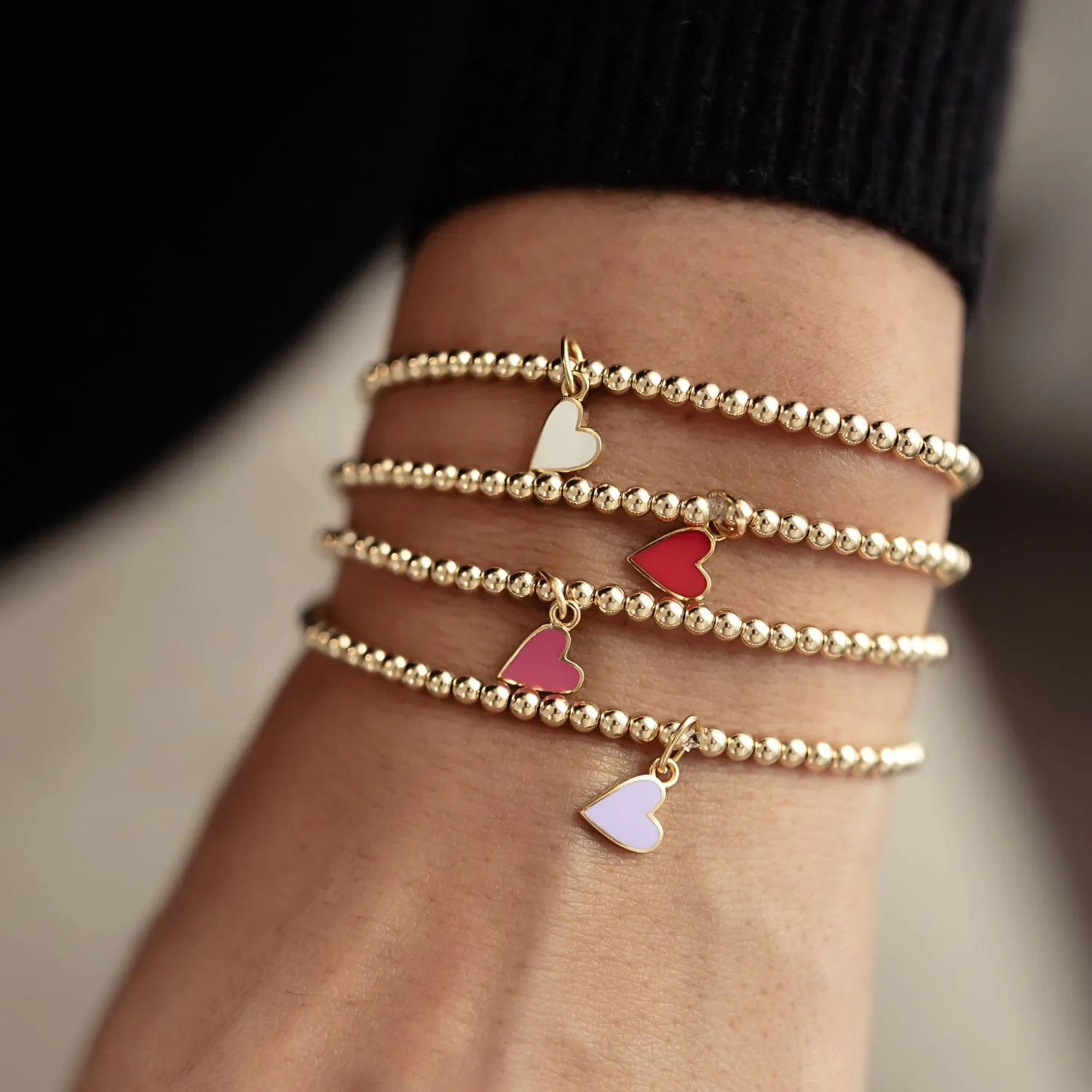 Enamel Heart Bracelet