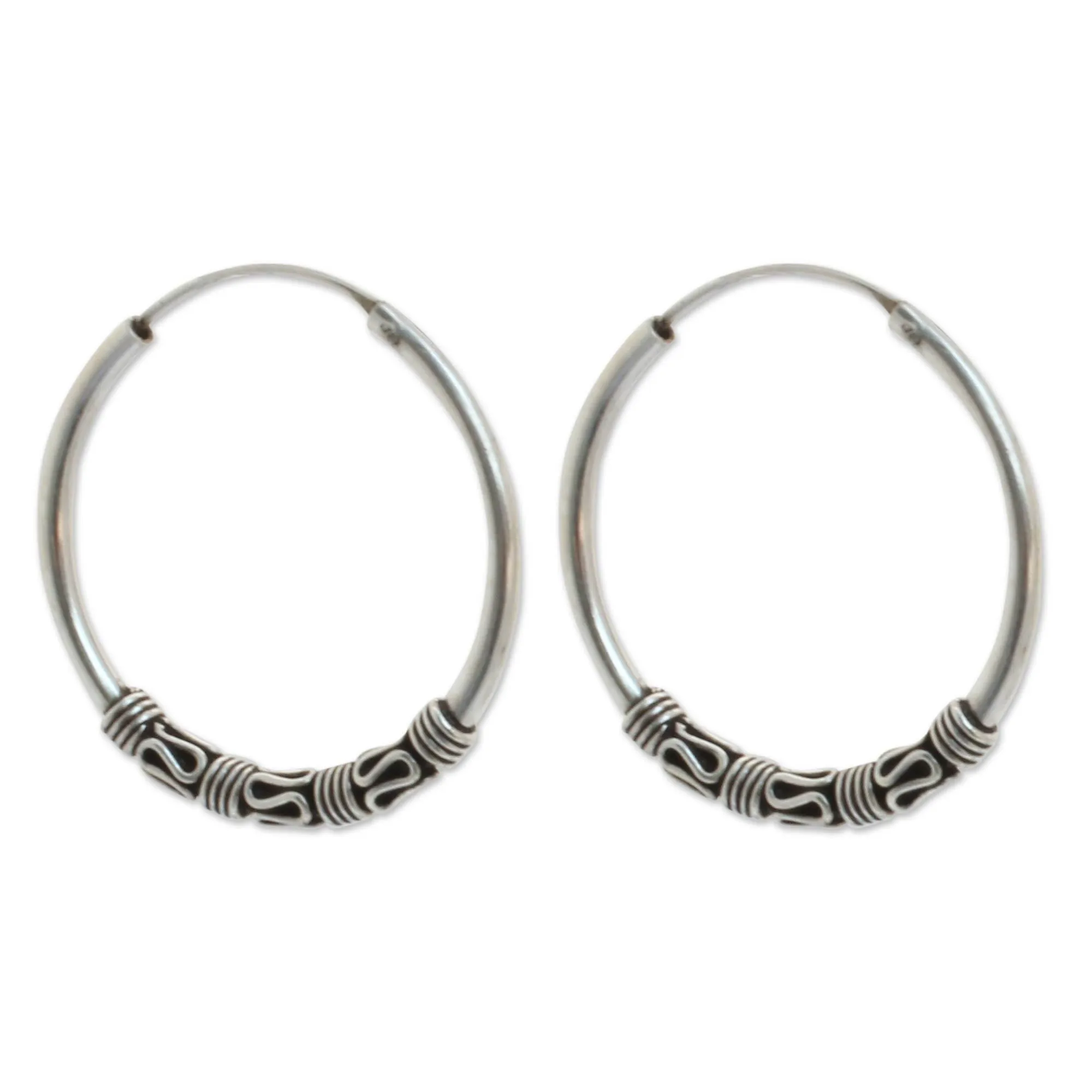 Endless Hoop Sterling Silver Earrings