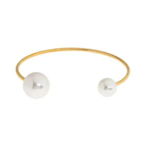 Estelle - Double Sided Pearl Bangle Stainless Steel