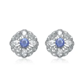 Estelle Sapphire Flower Shape Earrings