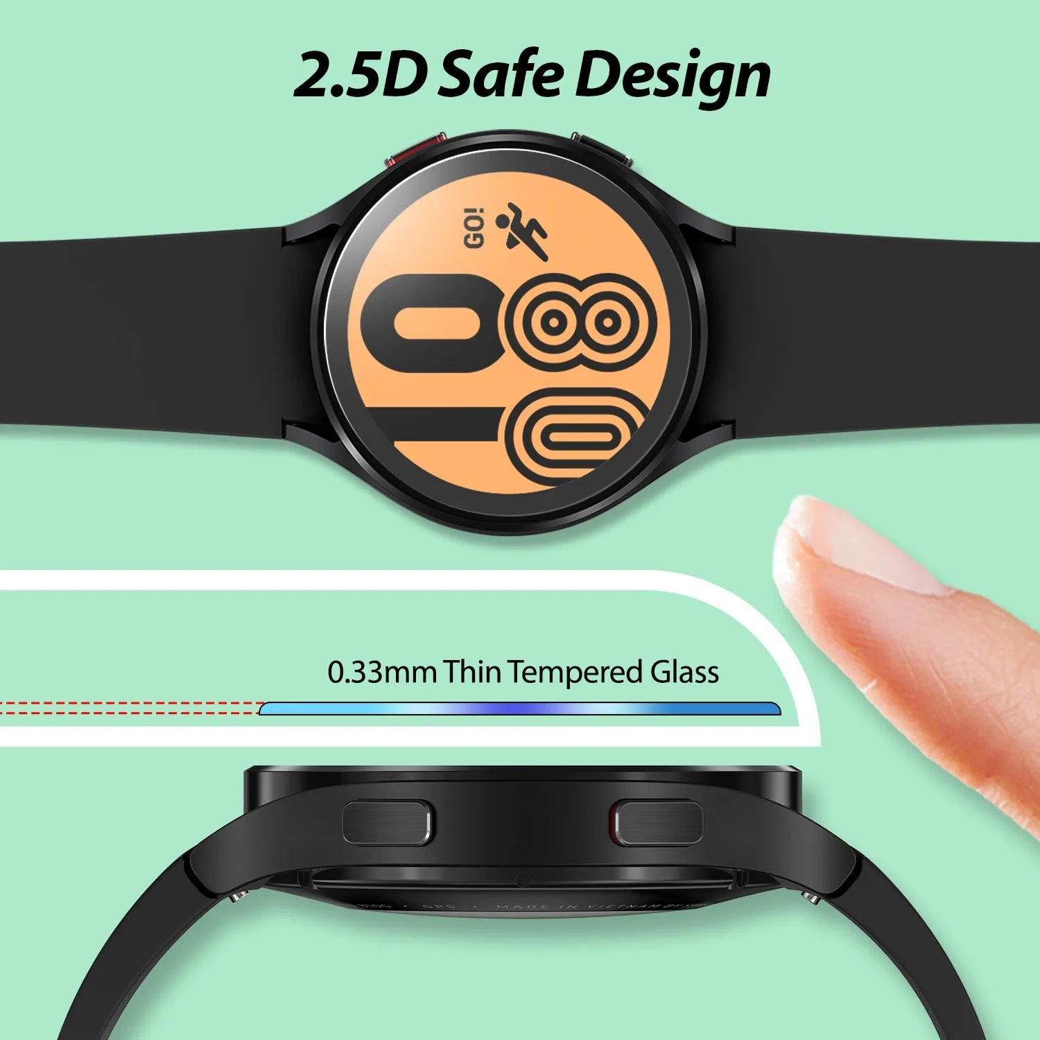 [EZ] Whitestone Galaxy Watch 4 / 5 / 5 Pro (40mm) Premium Tempered Glass Screen Protector - 3 PACK