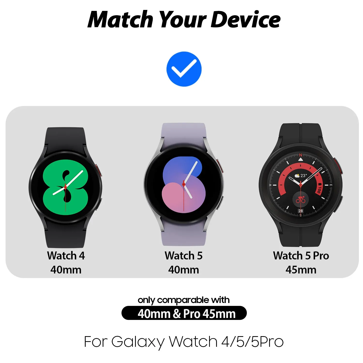 [EZ] Whitestone Galaxy Watch 4 / 5 / 5 Pro (40mm) Premium Tempered Glass Screen Protector - 3 PACK