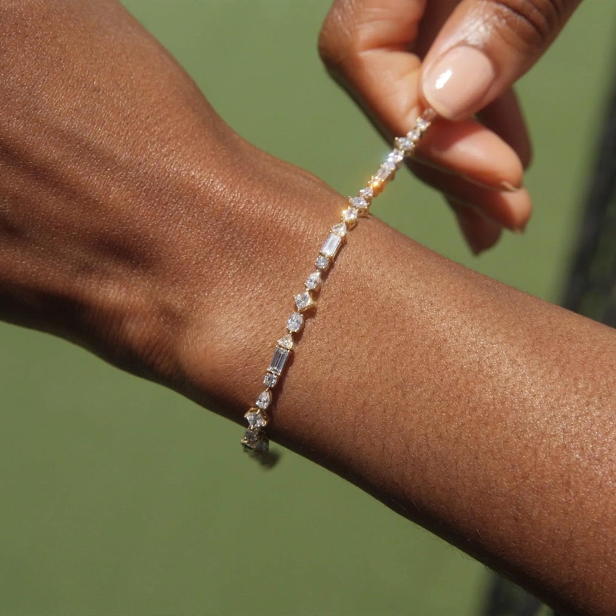 Fancy Cut Diamond Tennis Bracelet