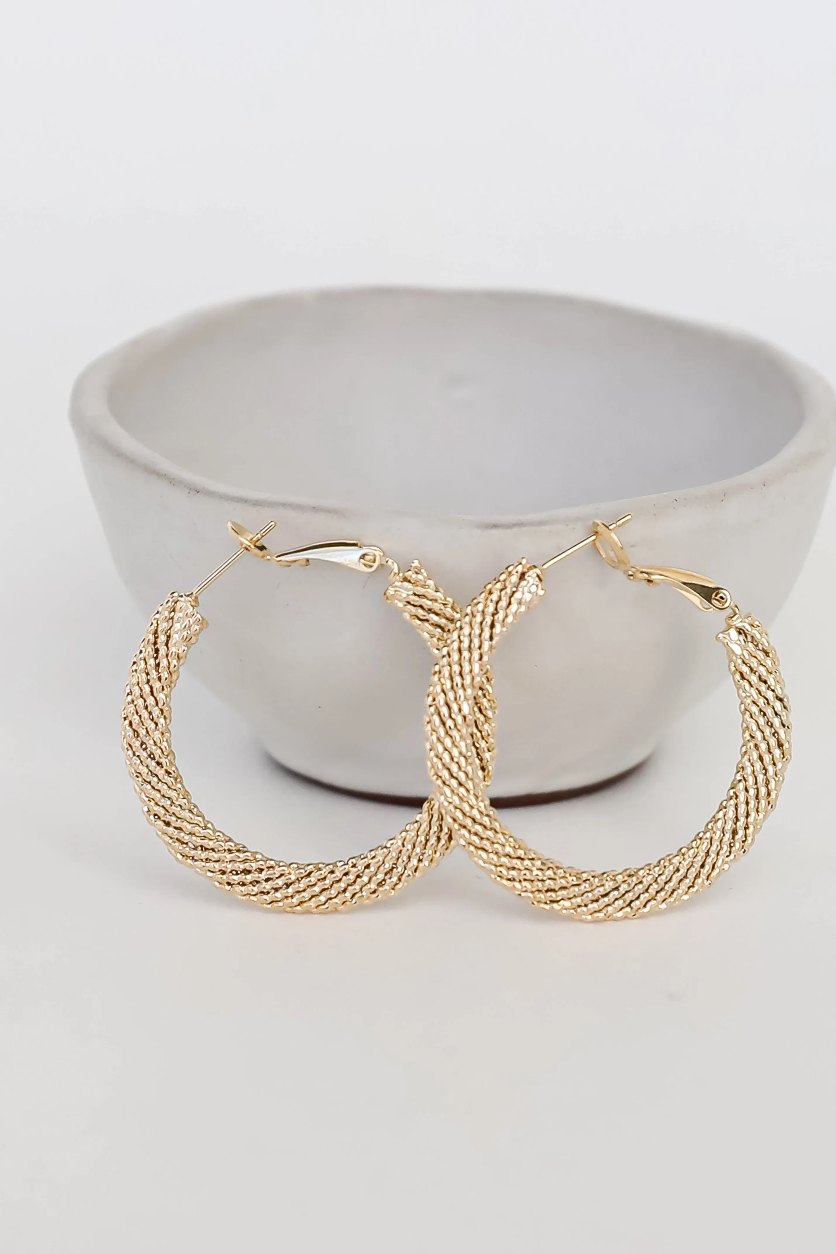 FINAL SALE - Demi Gold Textured Hoop Earrings