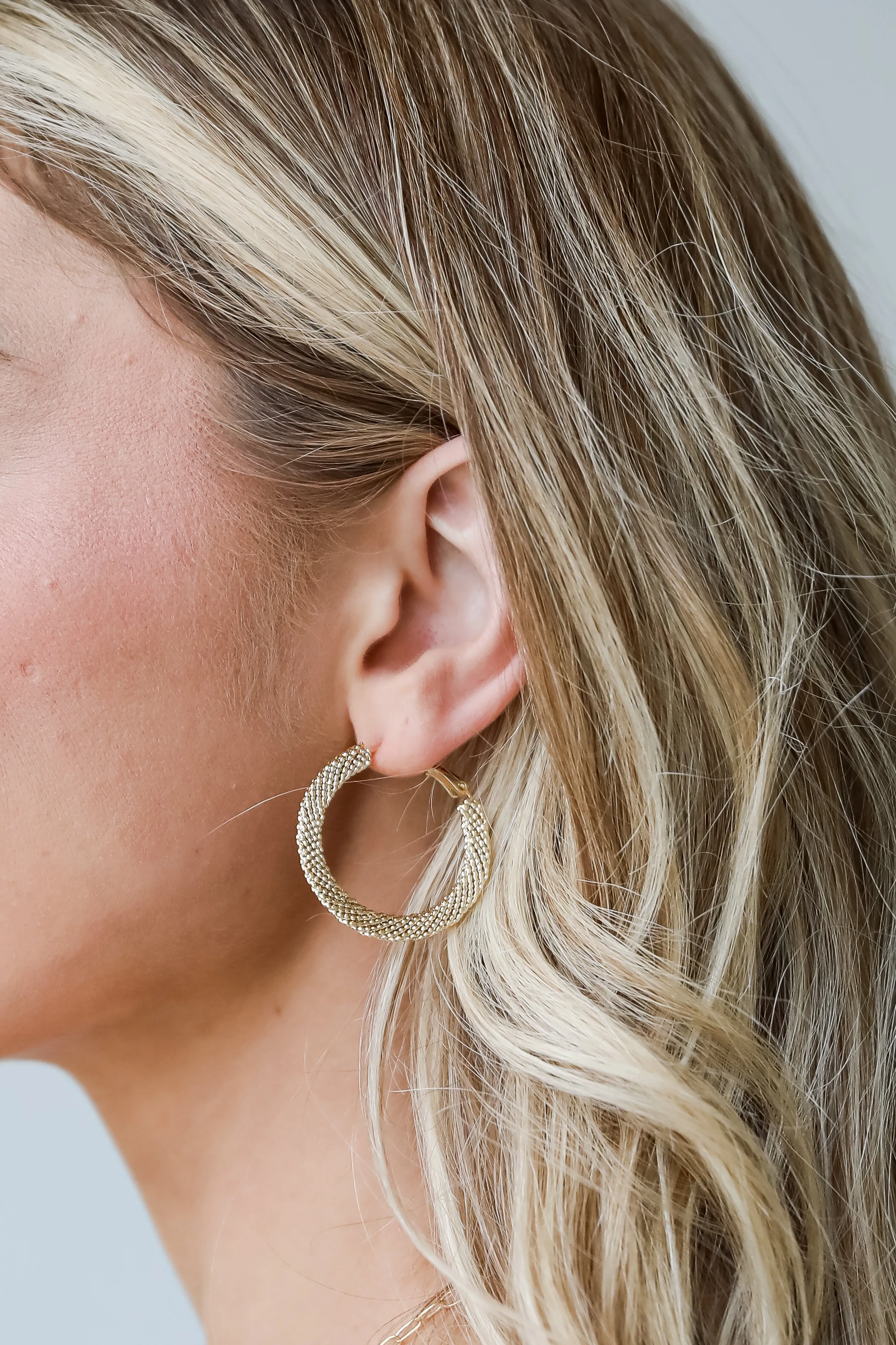 FINAL SALE - Demi Gold Textured Hoop Earrings