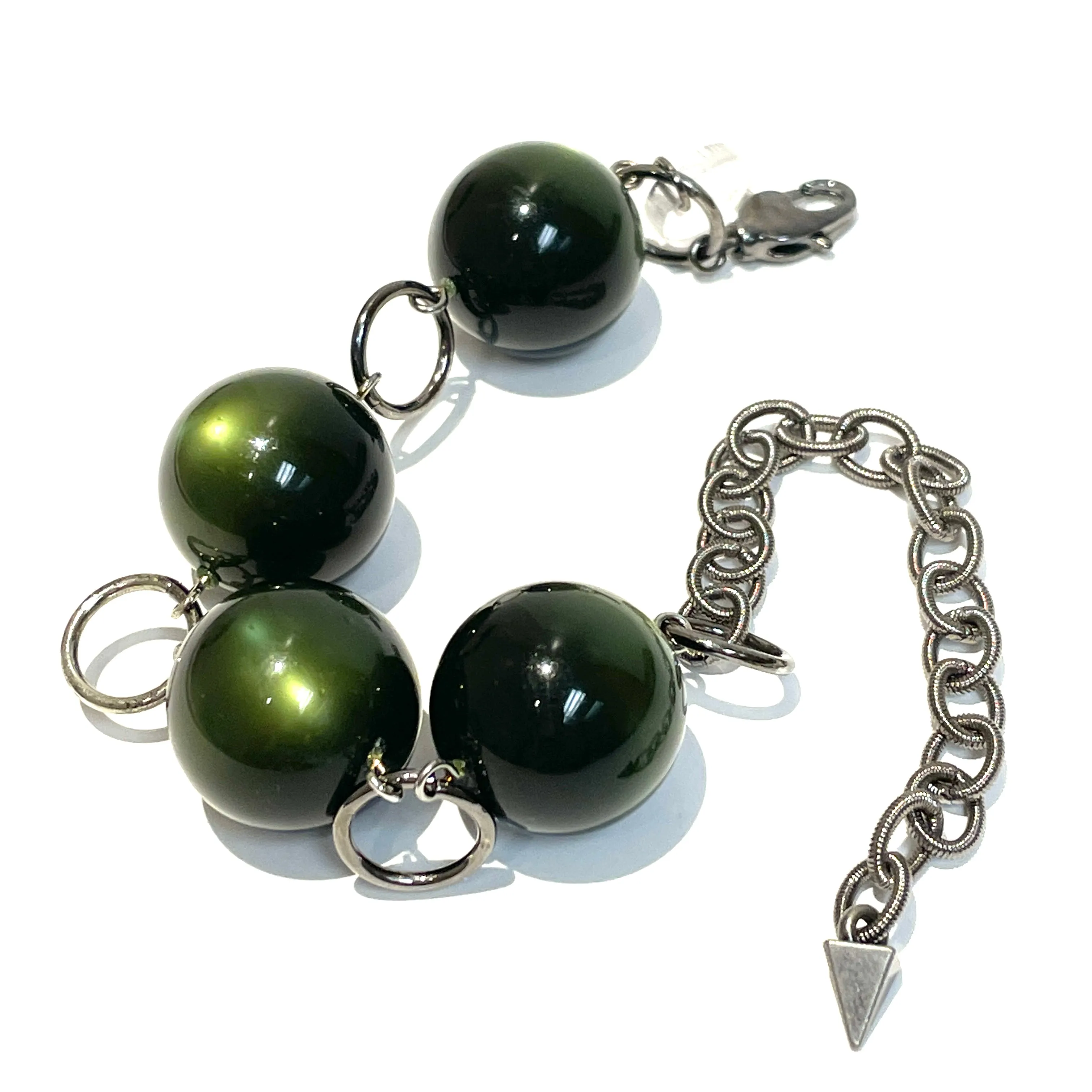 Forest Green Moonglow Stations Bracelet