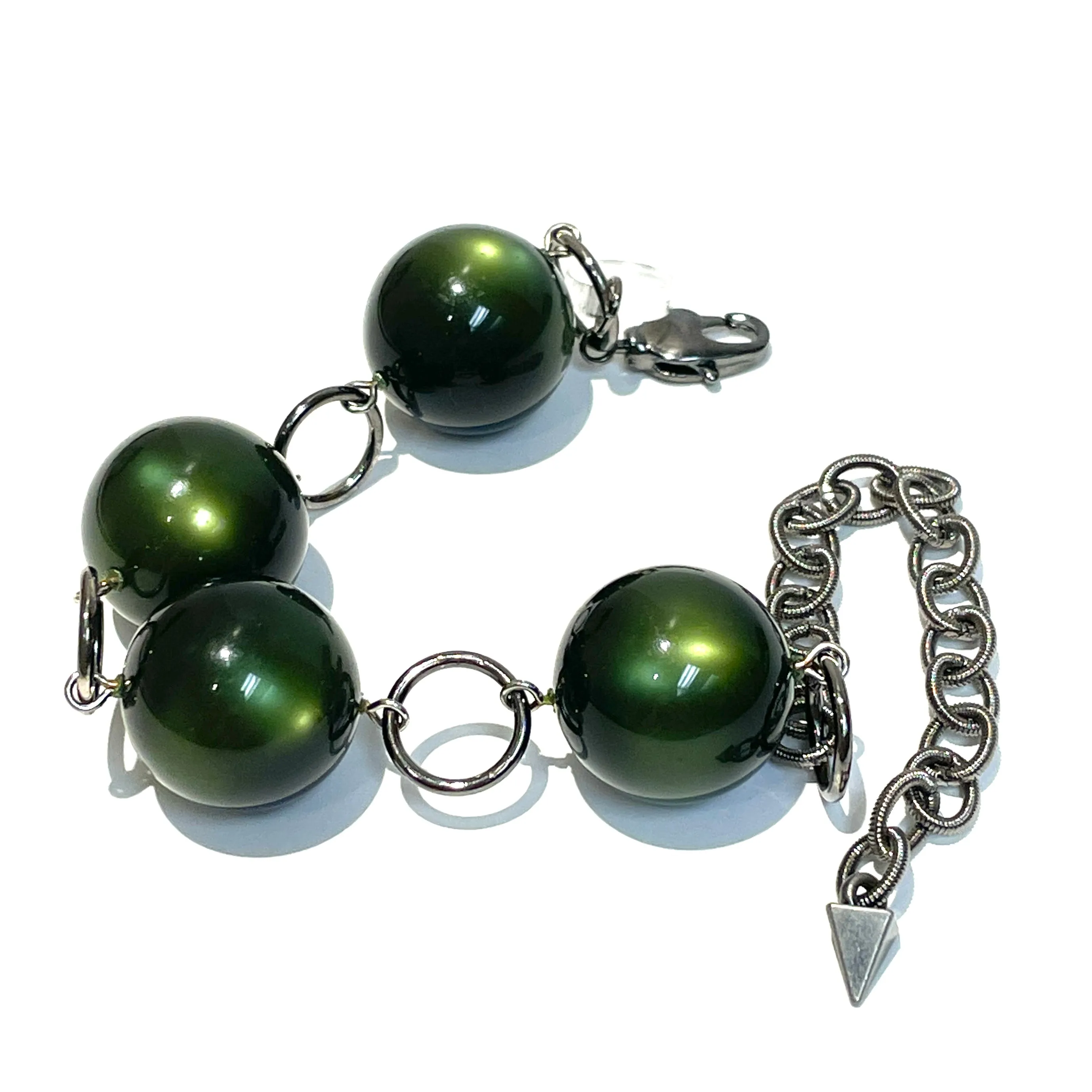 Forest Green Moonglow Stations Bracelet