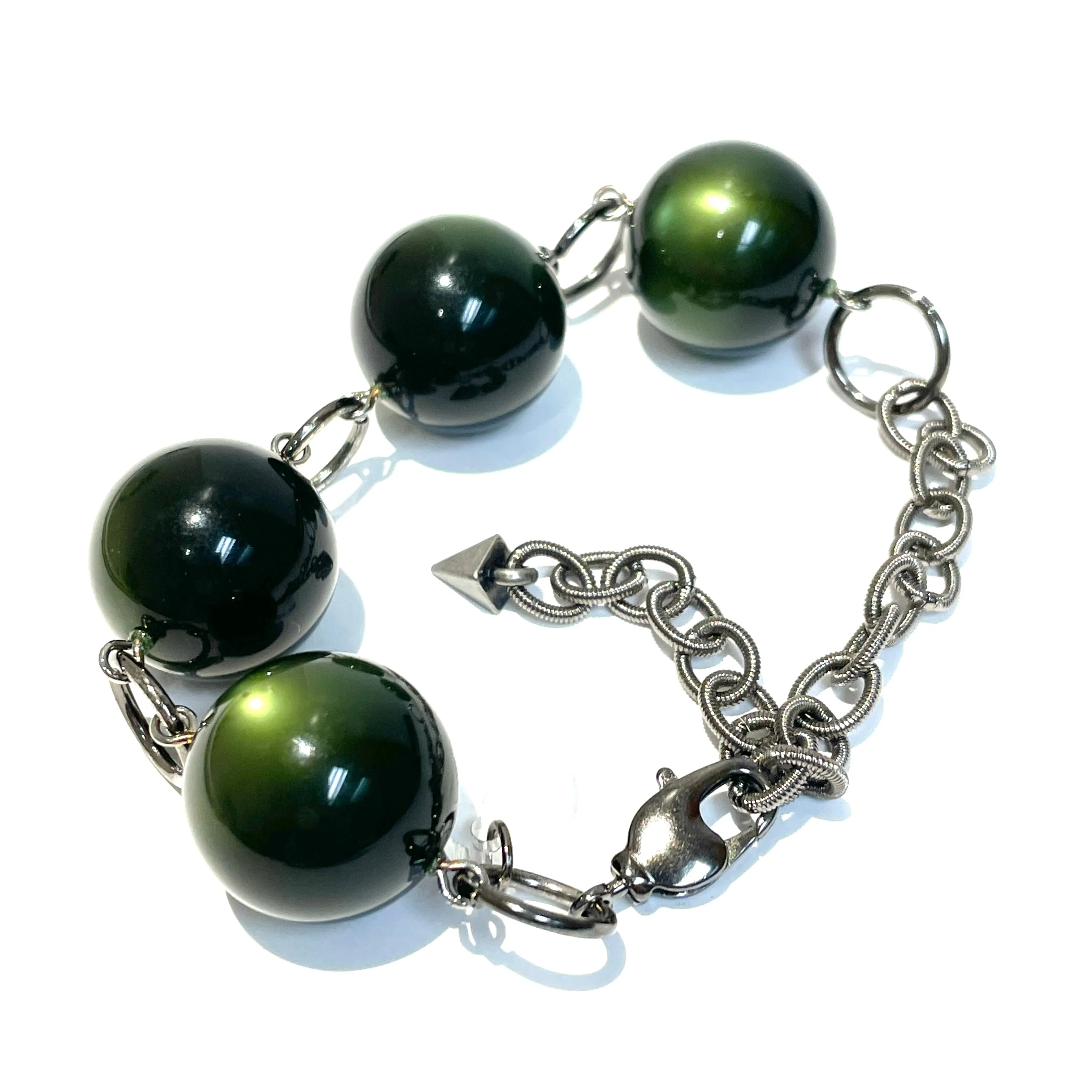 Forest Green Moonglow Stations Bracelet