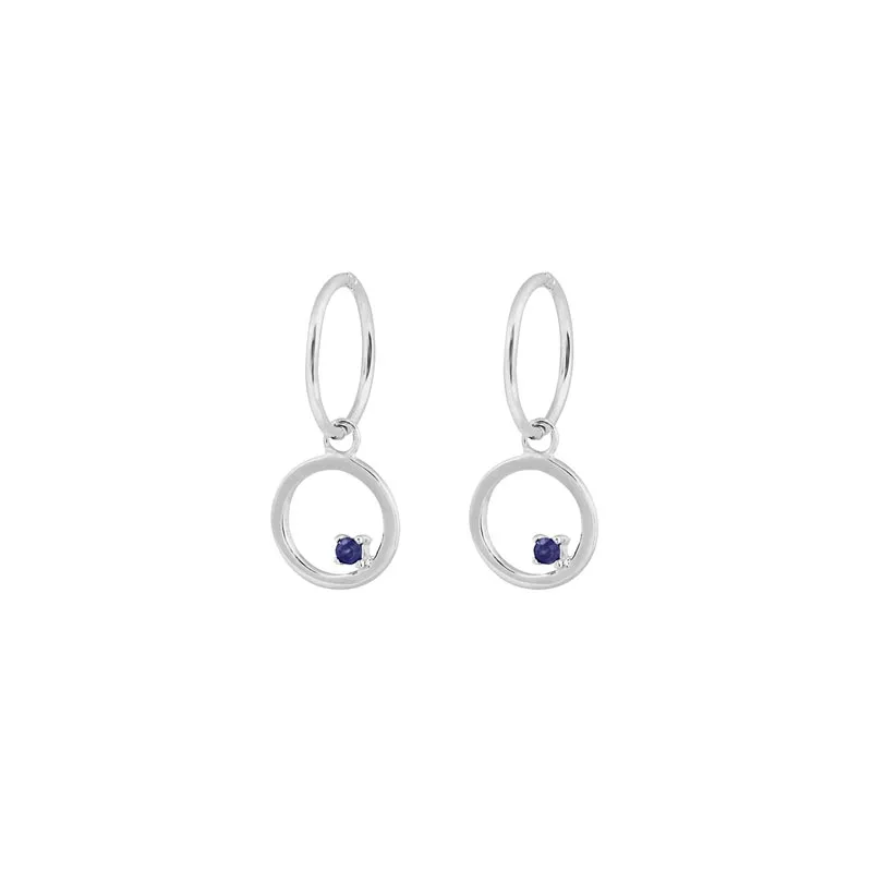 Free To Roam Sleeper Earrings - Silver / Sapphire