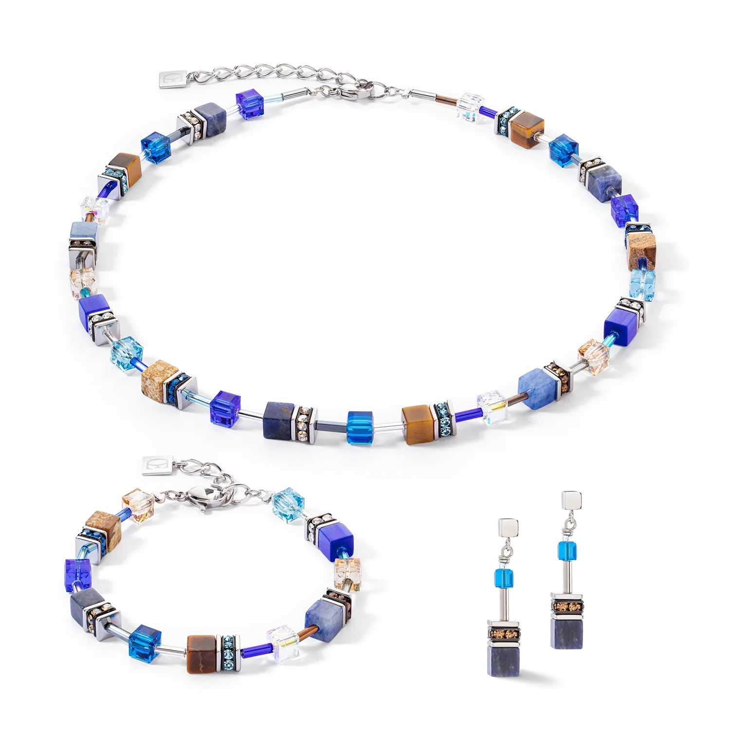 GeoCUBE® Iconic Precious bracelet blue-brown