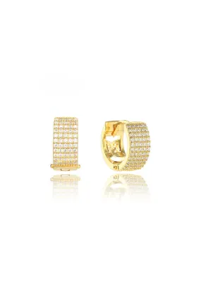 GEORGINI GODDESS MAEVE PAVE HOOP EARRINGS GOLD IE1127G