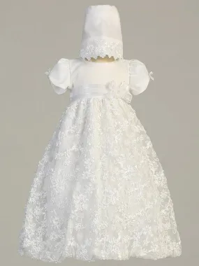 Girls White Christening & Baptism Gown - Amber