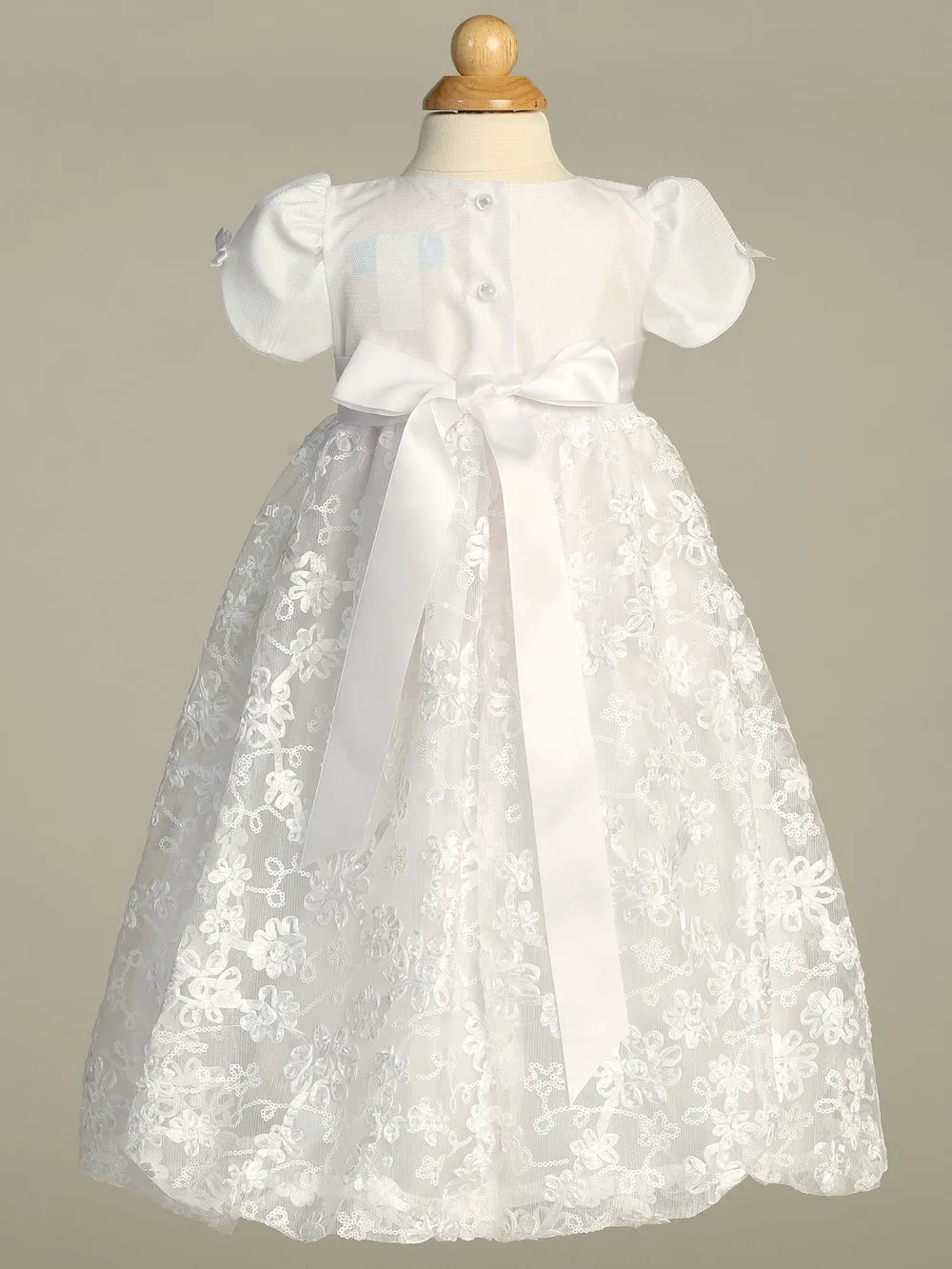 Girls White Christening & Baptism Gown - Amber