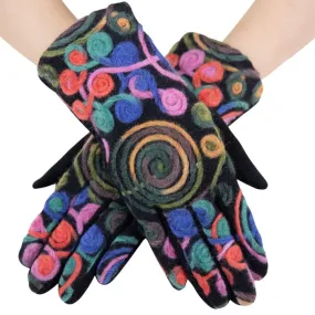 Gloves Multi Color Yarn Winter Gloves for Women