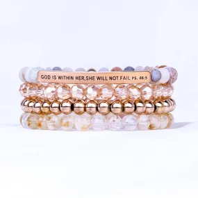 GOD IS WITHIN HER 4 BRACELET GIFT SET  -BAMBOO