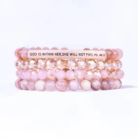 GOD IS WITHIN HER 4 BRACELET GIFT SET -SUNSTONE