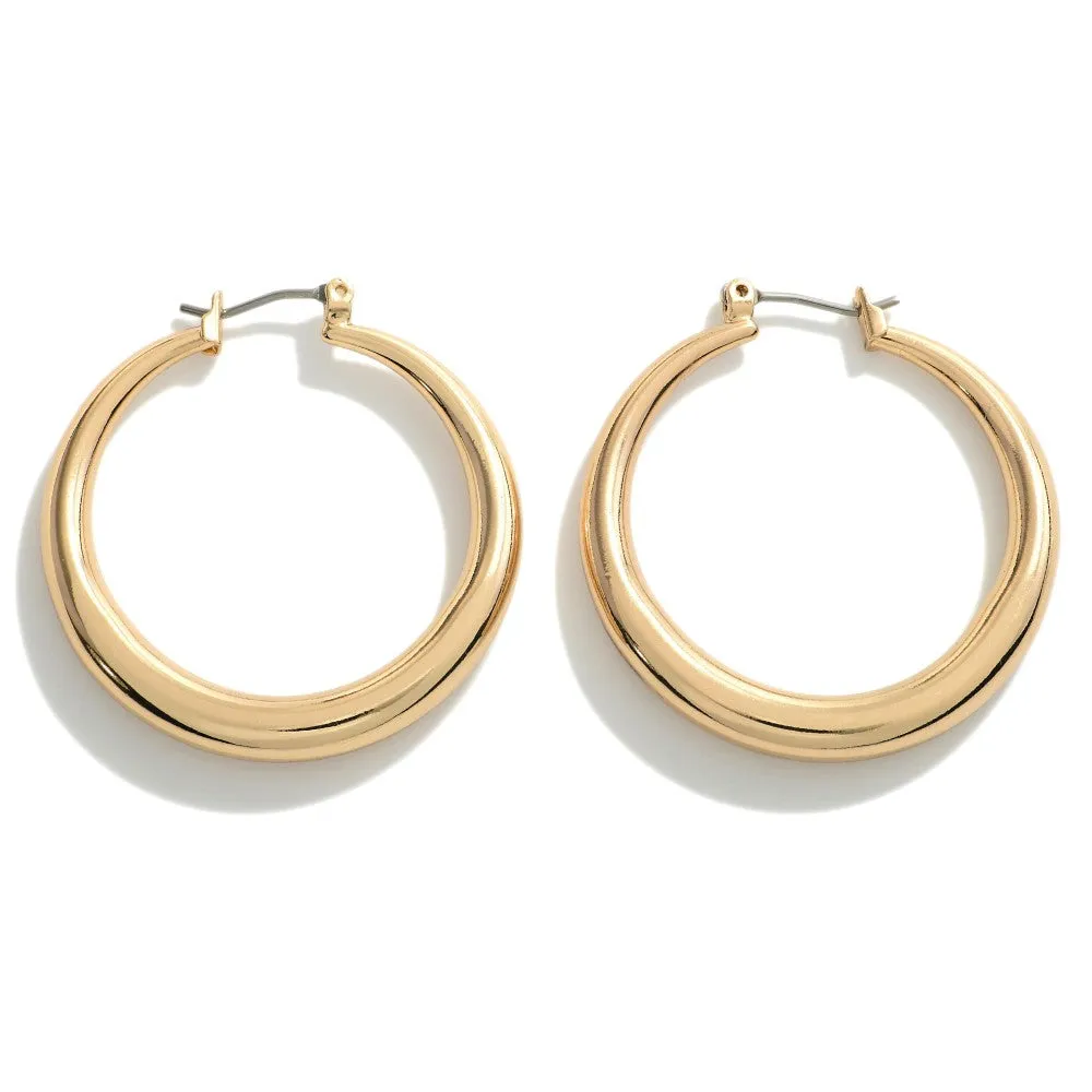 Gold Chunky Hollow Hoops