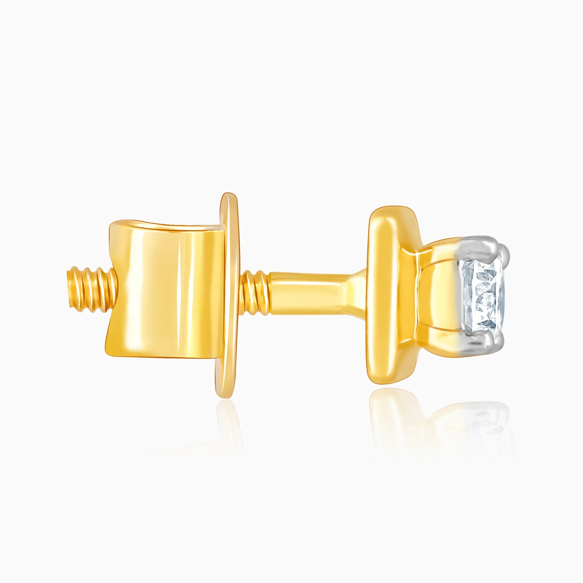 Gold Fair and Square Diamond Earrings