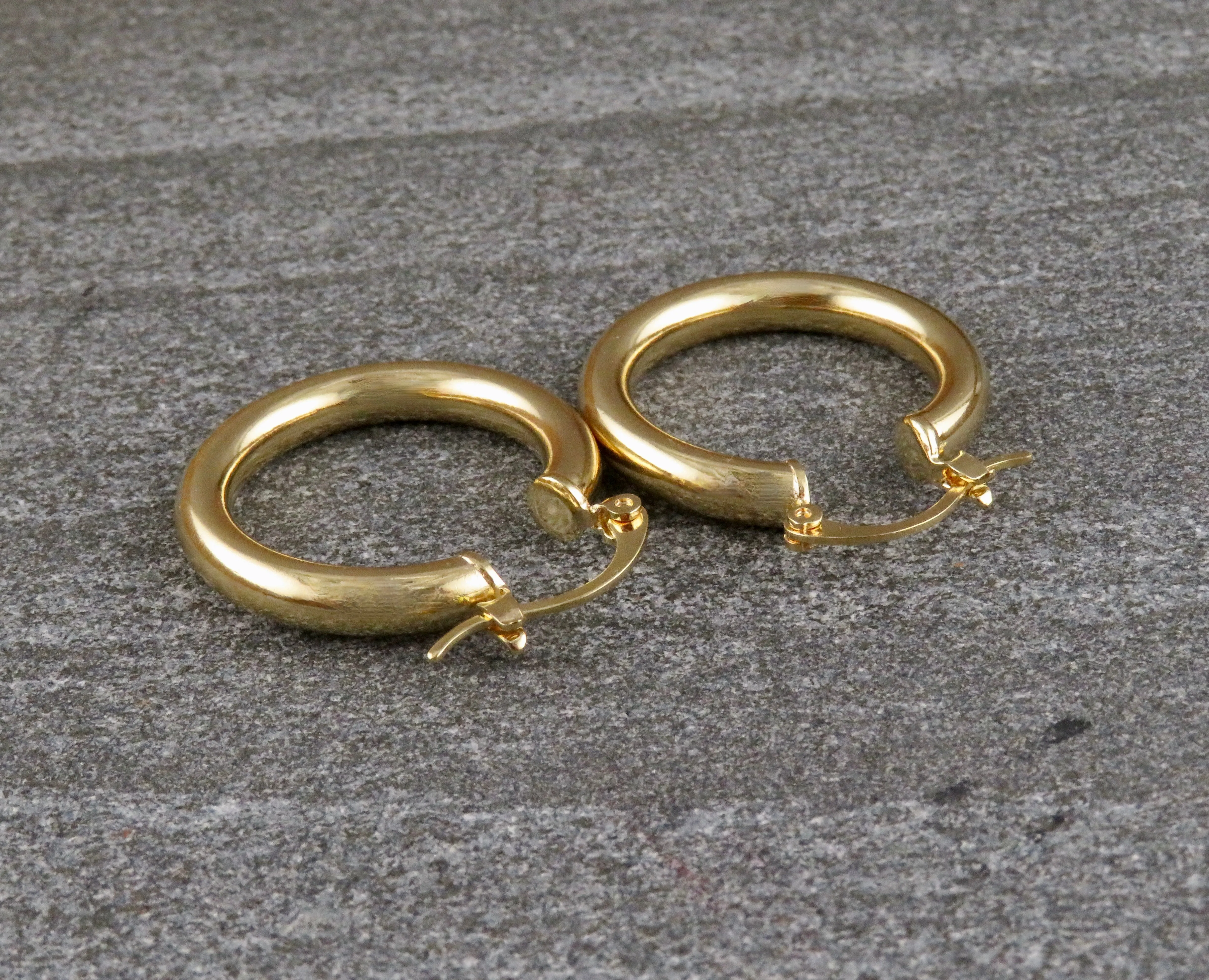 Gold Filled Latched Hoop Earrings - Large